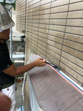 外壁下塗り クリヤー塗装