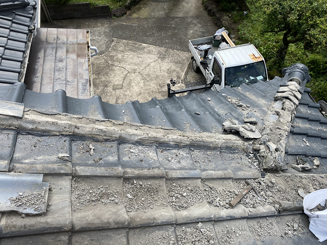 棟納め直し　葺き戻し